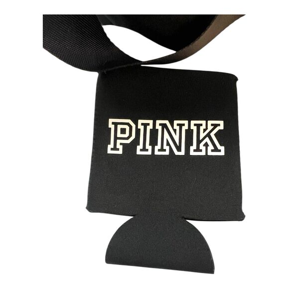 Victoria's Secret PINK Black Cooler Lunch Box Bag with Black Koozie Foldable NWT - Picture 4 of 6